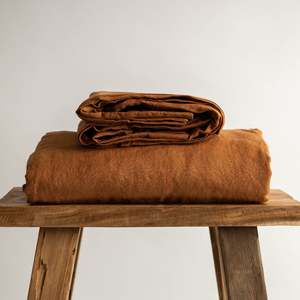 Linen Flat Sheets: Rust Linen Flat Sheet