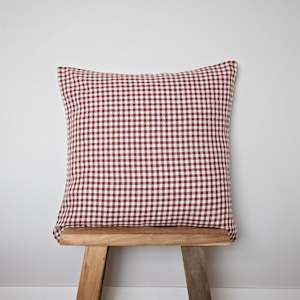 Linen Cushion Covers: Mulberry Gingham Linen Cushion Cover