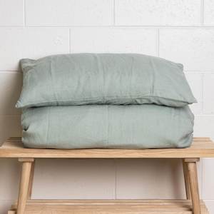 Sage Green Linen Pillowcases - Pair