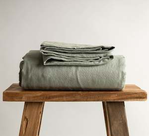 Sage Green Linen Fitted Sheet