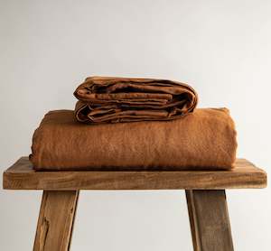 Rust Linen Fitted Sheet