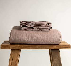 Dusky Pink Linen Fitted Sheet
