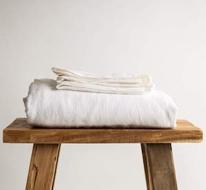 Linen Fitted Sheets 1: White Linen Fitted Sheet