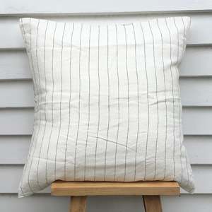 Clearance: Wide Stripe Linen European Pillowcases - Pair