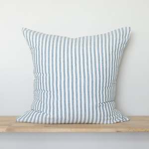 Ocean Stripe: Ocean Stripe Linen European Pillowcases - Pair