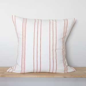 Rust Stripe Linen European Pillowcases - Pair