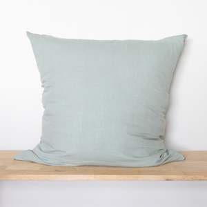 Euros: Sage Green Linen European Pillowcases - Pair