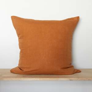 Rust Linen European Pillowcases - Pair