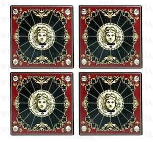 Red Medusa Glass Coasters
