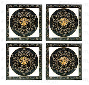 Home: Black Medusa Glass Coasters