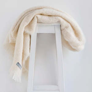 Alpaca Blanket Throw - Cream