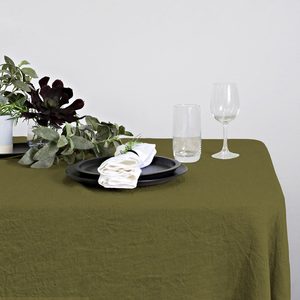 Olive Linen Table Runner