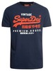 Mens Superdry: SUPERDRY DUO VINTAGE LOGO TEE - RICHEST NAVY