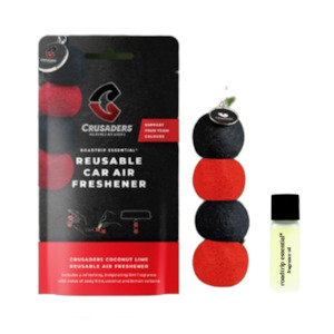 Smelly Balls: CHRISTCHUCH CRUSADERS - Roadtrip Essential Reusable Car Air Freshenert - Coconut Lime