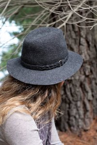 Hats: ANTLER FEDORA - JACKSON CHARCOAL