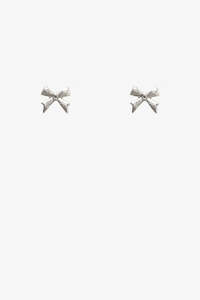 ANTLER EARRINGS  - MINI BOW - SILVER