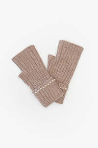 ANTLER PEARL FINGERLESS GLOVES - Natural