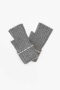 ANTLER PEARL FINGERLESS GLOVES - Grey