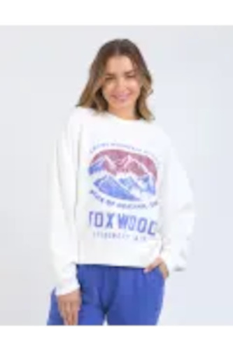 Womens Sweatshirts Crews: FOXWOOD MONTANA CREW - White