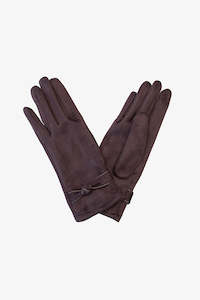 ANTLER GLOVES KNOT SUEDETTE  - Chocolate