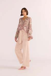 MINKPINK DAHLIA DENIM PANEL JEAN LIGHT PINK