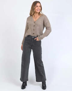 FOXWOOD SARAH WIDE LEG JEAN - WASHED BLACK