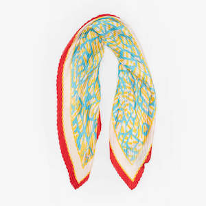ANTLER SCARF PLEATED - Summer Geo Red