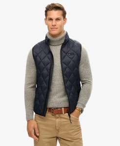 Mens Superdry: DIAMOND QUILT FUJI LITE GILET - ECLIPSE NAVY - SUPERDRY