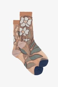 Socks: ANTLER SOCKS - ORCHIDS - SEMI SHEER