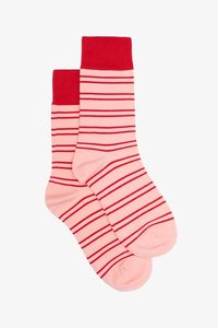 ANTLER SOCKS - Striped Pink & Red