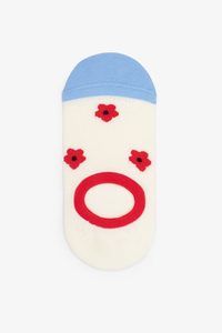 Socks: ANTLER SOCKS NO SHOW - Red Daisy