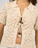Womens Short Sleeve Tops: SILENT THEORY NINA CROCHET TOP -Natural