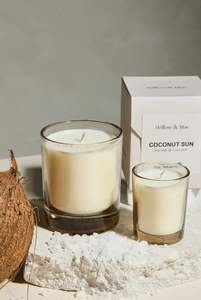 Accessories: WILLOW & MAE SOY CANDLE - COCONUT SUN SEA SALT & COCONUT - 210g