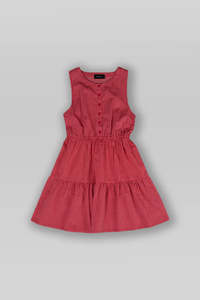 Rpm: RPM SMOCK MIDI DRESS - Red Pinstripe