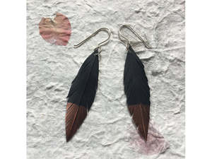 Giftware: PLUMATIC EARRINGS - BLACK LONG COPPER  TIP