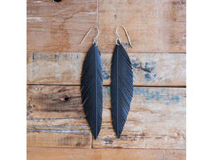 Giftware: PLUMATIC EARRINGS - BLACK LONG