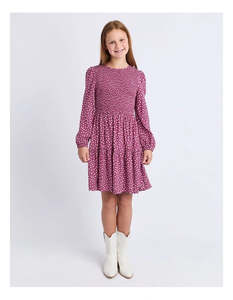 The Little Foxs Den: EVE GIRL GRACIE L/S DRESS - Cranberry