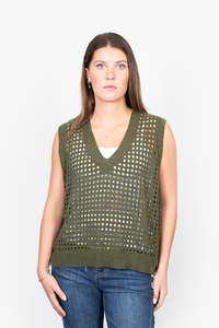 Womens Tanks Singlets: ANTLER CHARLIE VEST - Khaki