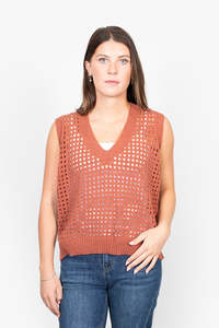 Womens Tanks Singlets: ANTLER CHARLIE VEST - Rosewood