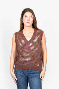 Womens Tanks Singlets: ANTLER CHARLIE VEST - Raisin