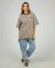 Womens T Shirts: SILENT THEORY FOUNDATION STRIPE - Chocolate