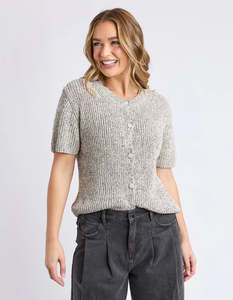 Womens Short Sleeve Tops: FOXWOOD DAVANA KNIT - Oat