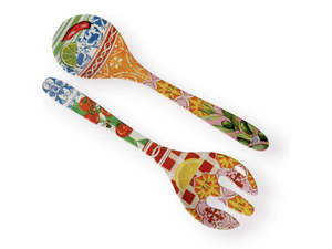 Giftware: ITALIAN SUMMER  - MELAMINE SALAD SERVERS