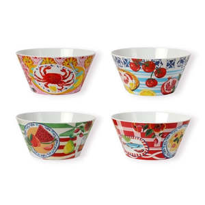Giftware: ITALIAN SUMMER SET OF 4 - MELAMINE BOWLS