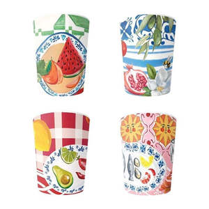Giftware: ITALIAN SUMMER SET OF 4 - MELAMINE CUPS