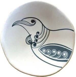 Giftware: SMALL 7cm PORCELAIN BOWL - Tui Teal on White