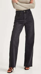 JUNKFOOD JEAN -  AVRIL NO RIPS - Washed Black