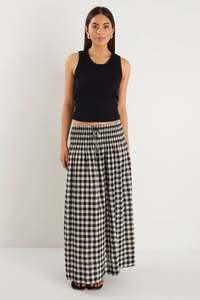 IVY + JACK CHEERFUL MAXI SKIRT - Black Gingham