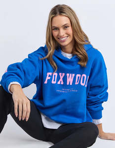 Womens Hoodies: FOXWOOD INTERVAL HOODIE - Cobalt Blue/Neon Pink