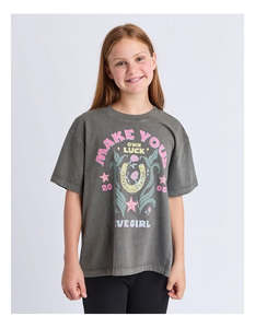 EVE GIRL WILD WEST TEE - Charcoal